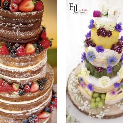 Ta Mill Wedding Venue, Launceston, North Cornwall. Tiered cheese cake by Piglet Cottage. Summer.
